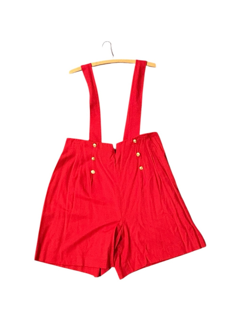 Vintage John Roberts Red Sailor Suspender Shorts Nautical Pinup High Waist USA